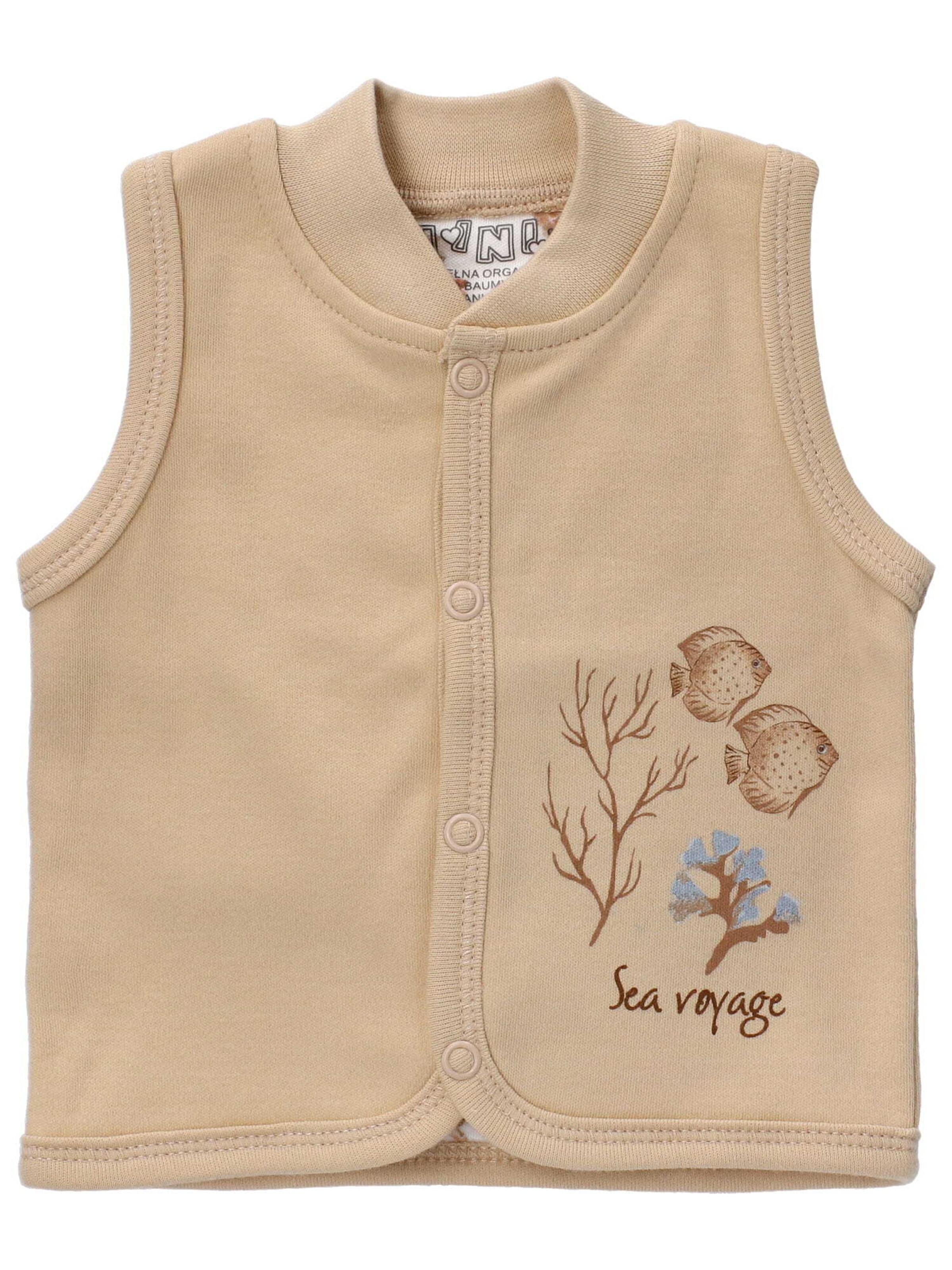 NINI Bodywarmer 'Meerestiere' in Beige: voorkant