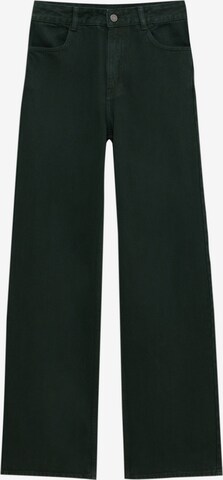 Pull&Bear Wide leg Jeans i grön: framsida