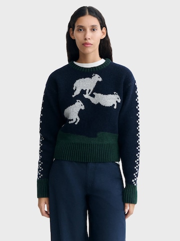 Thinking MU Pullover 'Ovellas' in Blau: Vorderseite