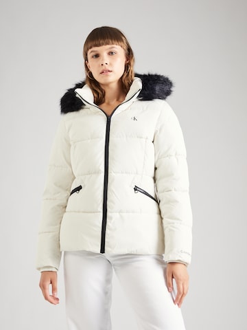 Calvin Klein Jeans Winter Jacket in White: front