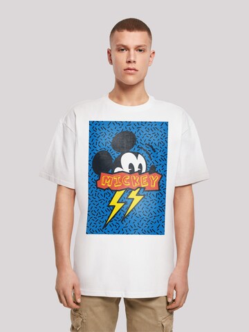 T-Shirt 'Disney Mickey Mouse 90s Flash' F4NT4STIC en blanc : devant
