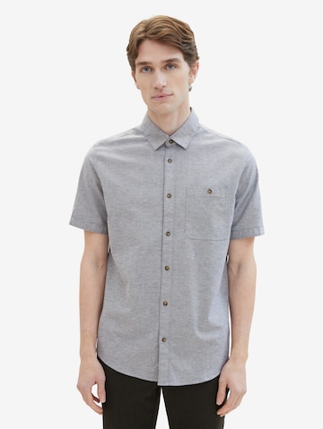 TOM TAILOR Regular fit Button Up Shirt in Grey: front