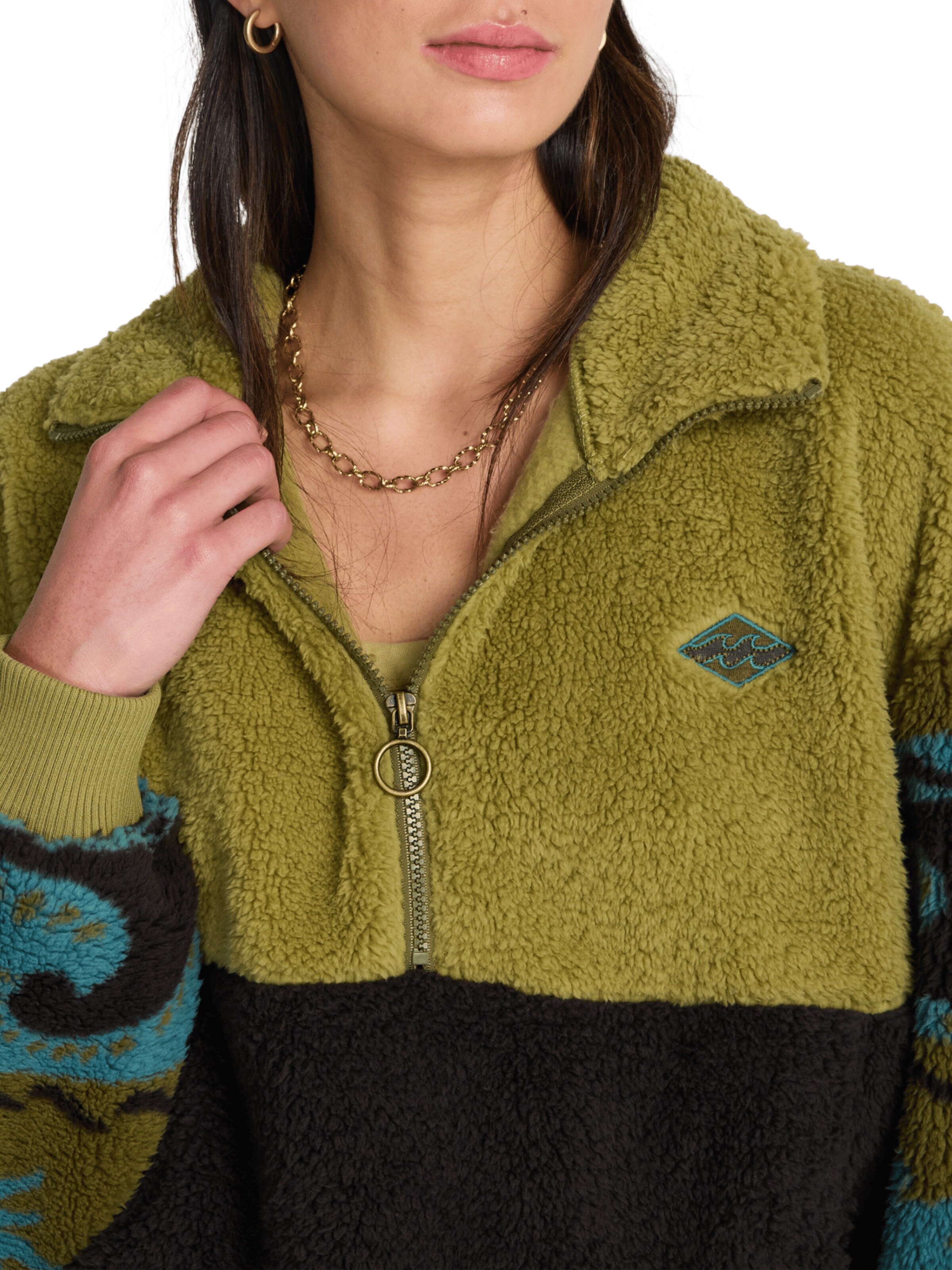 BILLABONG Fleece Jacket 'Time Off' in Green