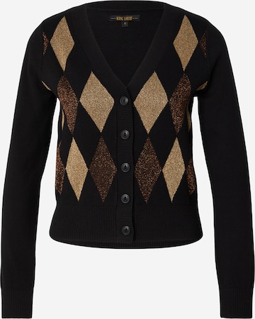 King Louie Strickjacke 'Cardi V' in Schwarz: Vorderseite