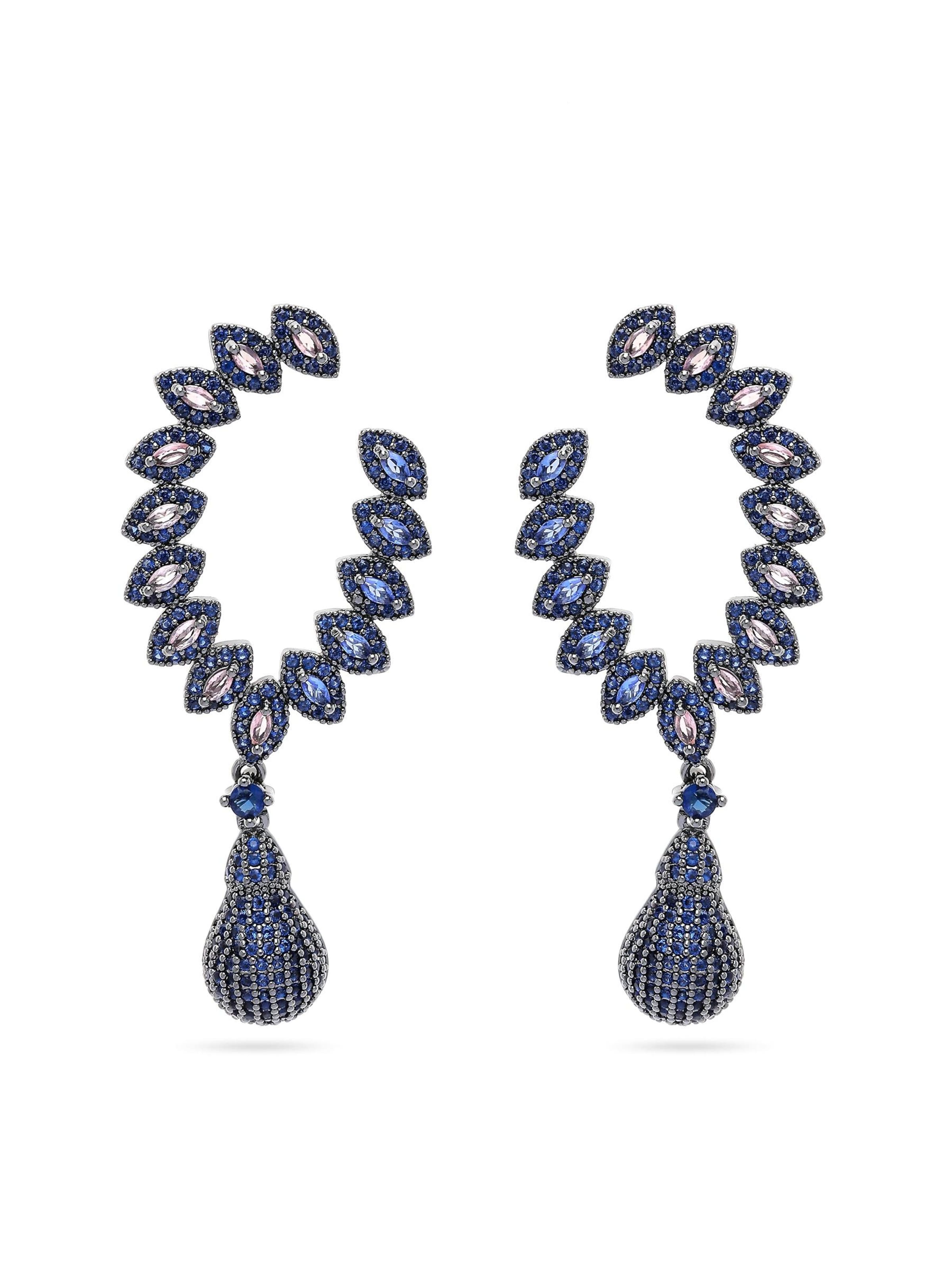 Boucles d'oreilles 'Adelama' AVANT-GARDE PARIS en bleu : devant
