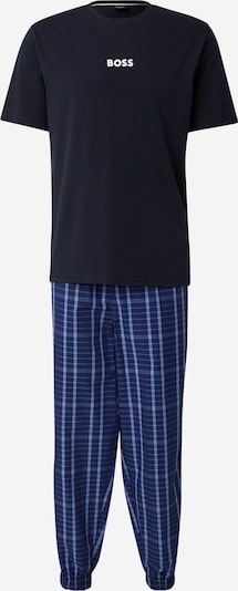 BOSS Duga pidžama 'Easy' u plava / mornarsko plava / svijetloplava / bijela, Pregled proizvoda