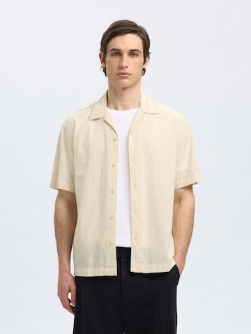 SELECTED Comfort fit Overhemd 'Jax' in Beige: voorkant