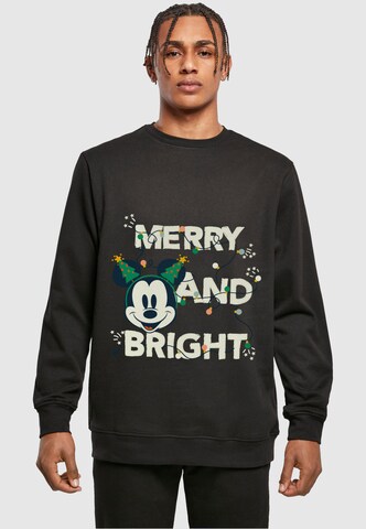 ABSOLUTE CULT Sweatshirt 'Mickey Mouse - Merry And Bright' in Black: front