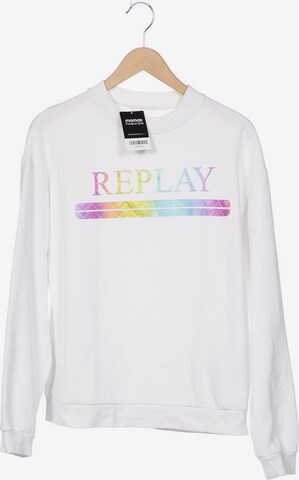 REPLAY Sweatshirt & Zip-Up Hoodie in M in White: front