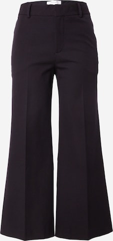 FRAME - Perna larga Calças com vincos em preto: frente