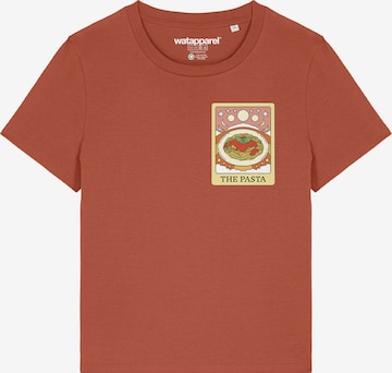 Maglietta 'Tarot The Pasta' di Watapparel in rosso: frontale