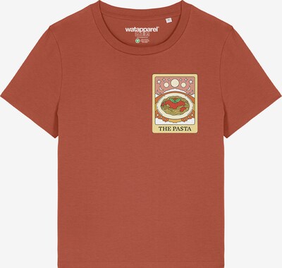 Watapparel T-Shirt 'Tarot The Pasta' in XL in pastellgelb / hellgelb / hellorange / rostrot, Produktansicht
