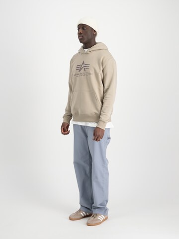 ALPHA INDUSTRIES Sweatshirt ' Basic Hoody Carbon' in Beige