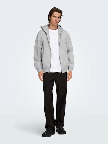 Only & Sons Zip-Up Hoodie 'ONSCERES' in Grey