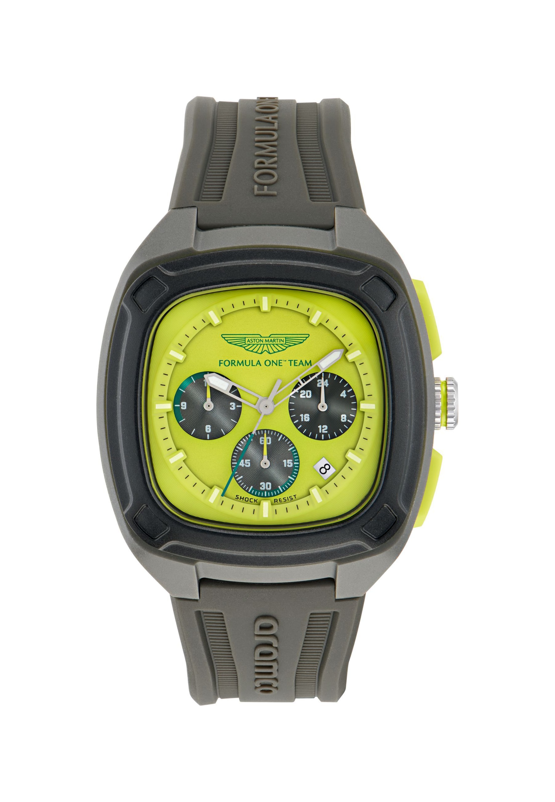 Aston Martin Analog Watch 'Ovr W' in Grey / Green, Item view