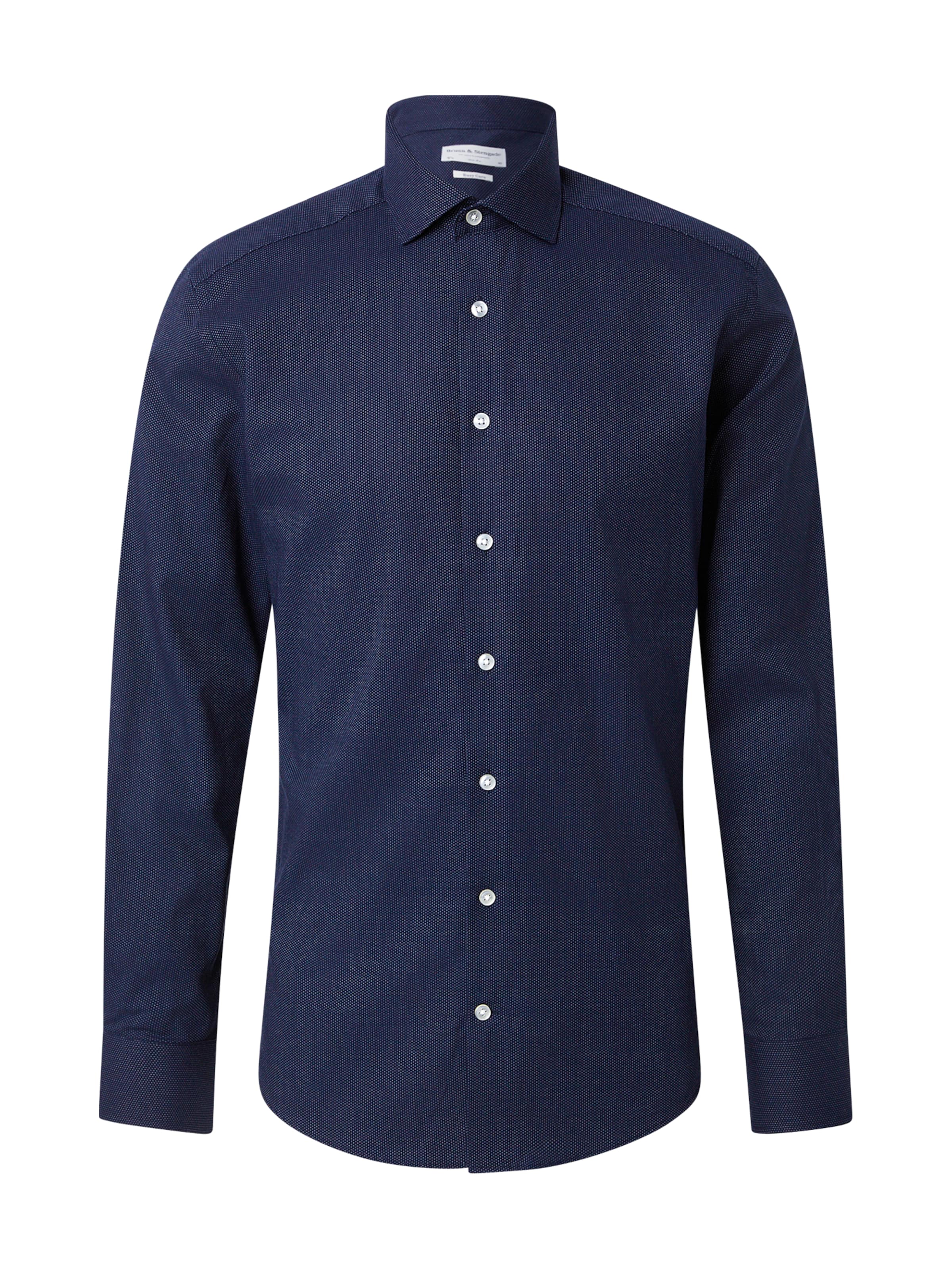 Bruun & Stengade Πουκάμισο 'Hansen' σε ναυτικό μπλε / λευκό, Άποψη προϊόντος