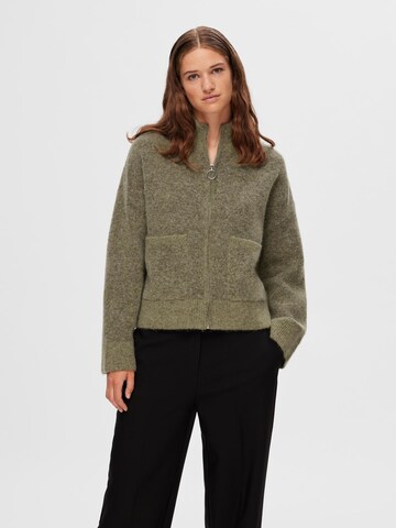 SELECTED FEMME Knit Cardigan in Green