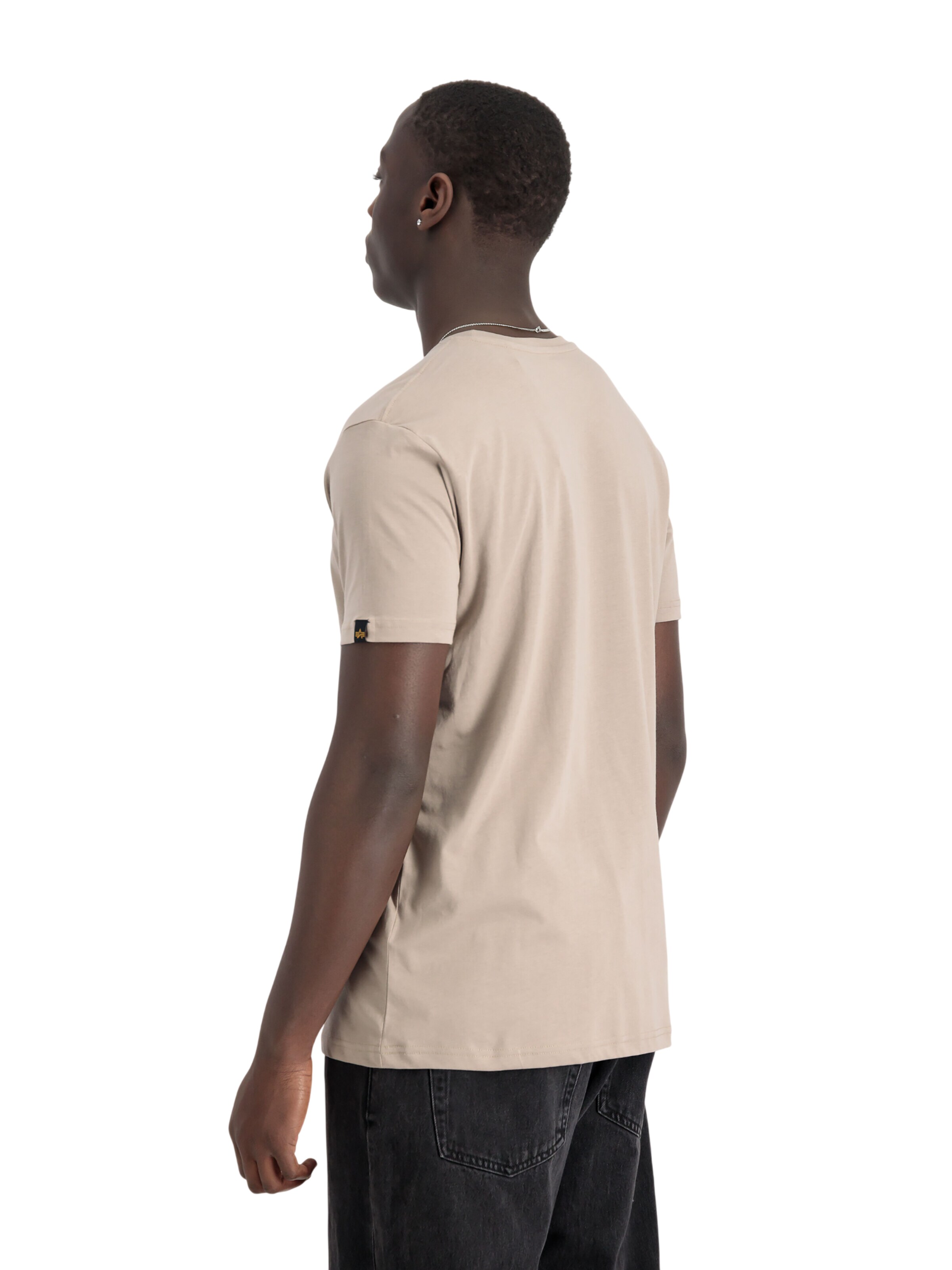 ALPHA INDUSTRIES Shirt 'Basic Mid Logo'‌‌‌‌‌‌ in Beige