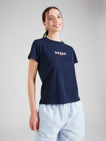 Tricou de la GUESS JEANS pe albastru: față