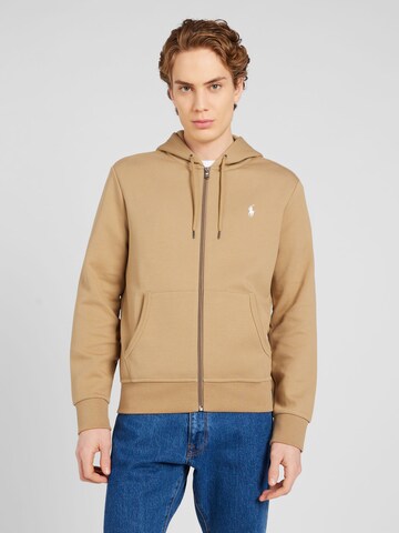 Polo Ralph Lauren Ζακέτα φούτερ σε καφέ: μπροστά