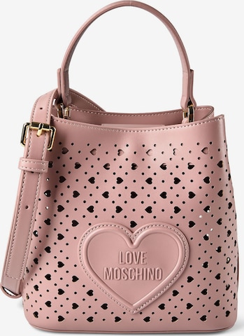 Borsa a spalla 'Basket Laminated' di Love Moschino in rosa: frontale