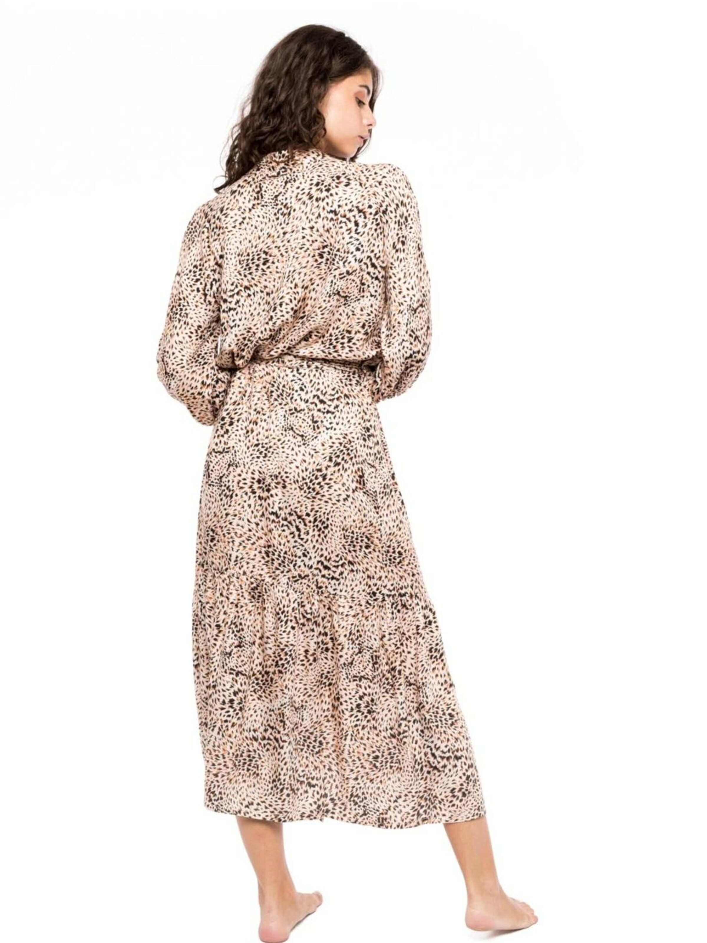 Pink Label Καλοκαιρινό φόρεμα 'BEACHWEAR LEOPARD' σε μπεζ