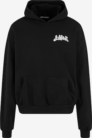 Lost Youth Sweatshirt 'Blurred Flowers' in Schwarz: predná strana