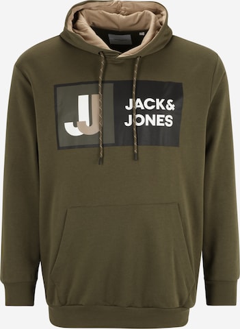 Jack & Jones PlusSweater majica 'LOGAN' - zelena boja: prednji dio