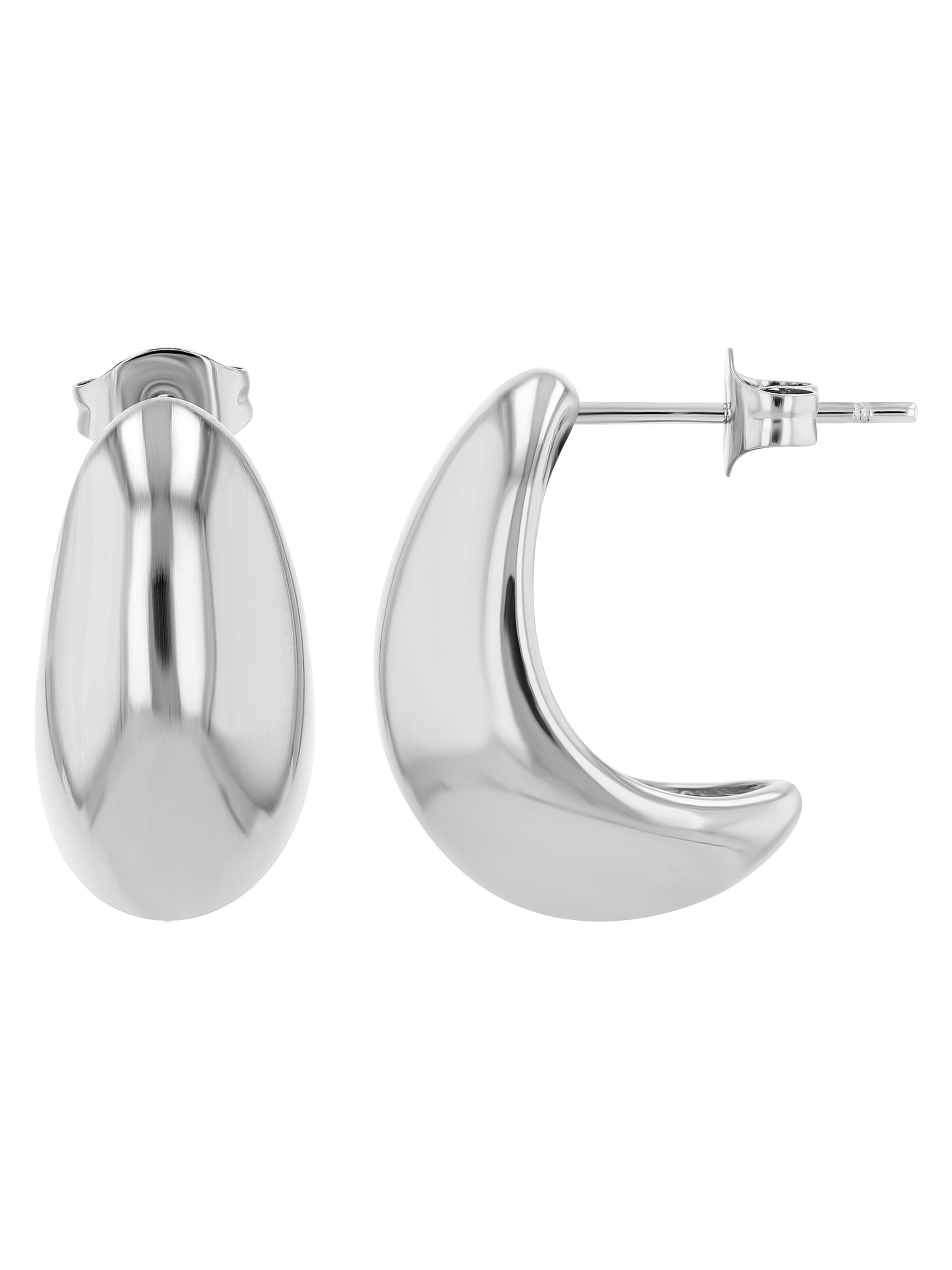 Akzent Ohrringe 'Ohrstecker Ohrringe Edelstahl silber Damen wasserfest'‌‌‌‌‌‌‌ in Silber: Vorderseite