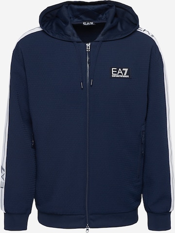 EA7 Emporio Armani Sweat jacket in Blue: front