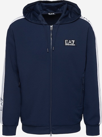 EA7 Emporio Armani Sweatvest in Blauw: voorkant