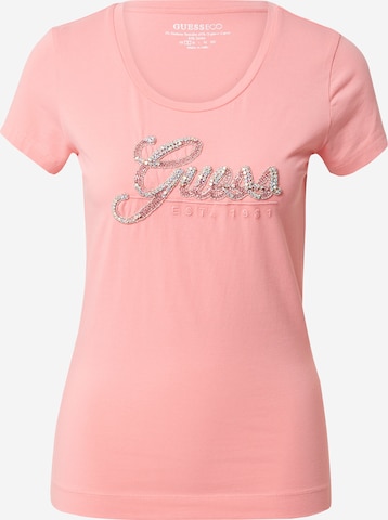 rozā GUESS T-Krekls: no priekšpuses