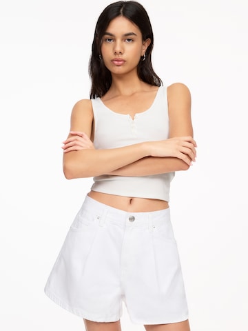 Pull&Bear Loosefit Jeans i vit: framsida