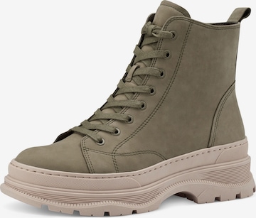 TAMARIS Lace-Up Ankle Boots in Green: front