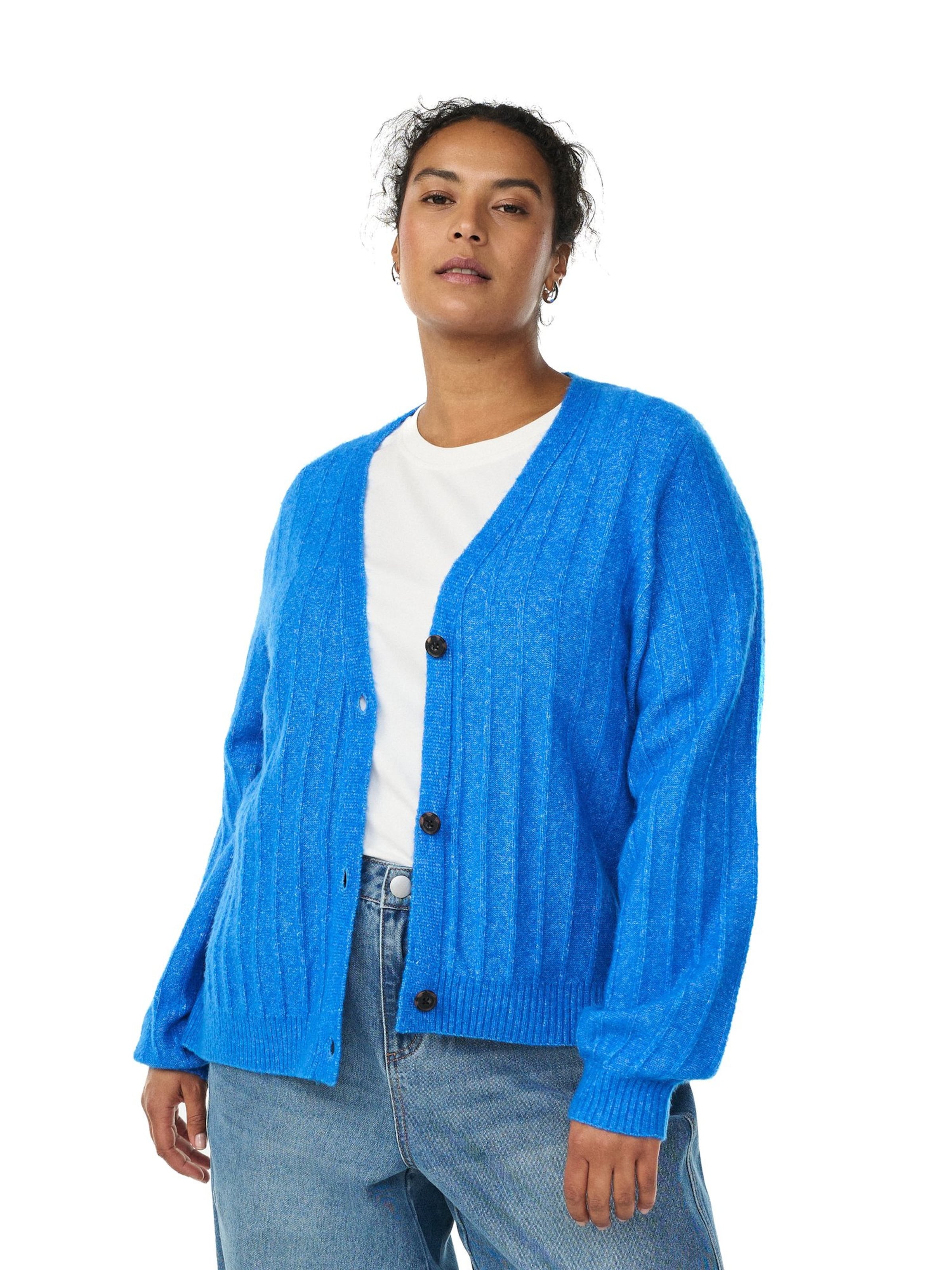 Zizzi Вязаная кофта 'Cavista' в Синий: спереди