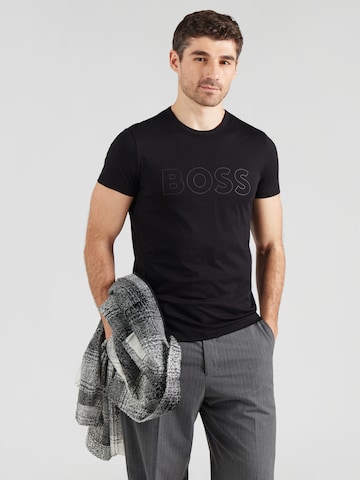 BOSS Green Shirt 'Teebo_N' in Black: front