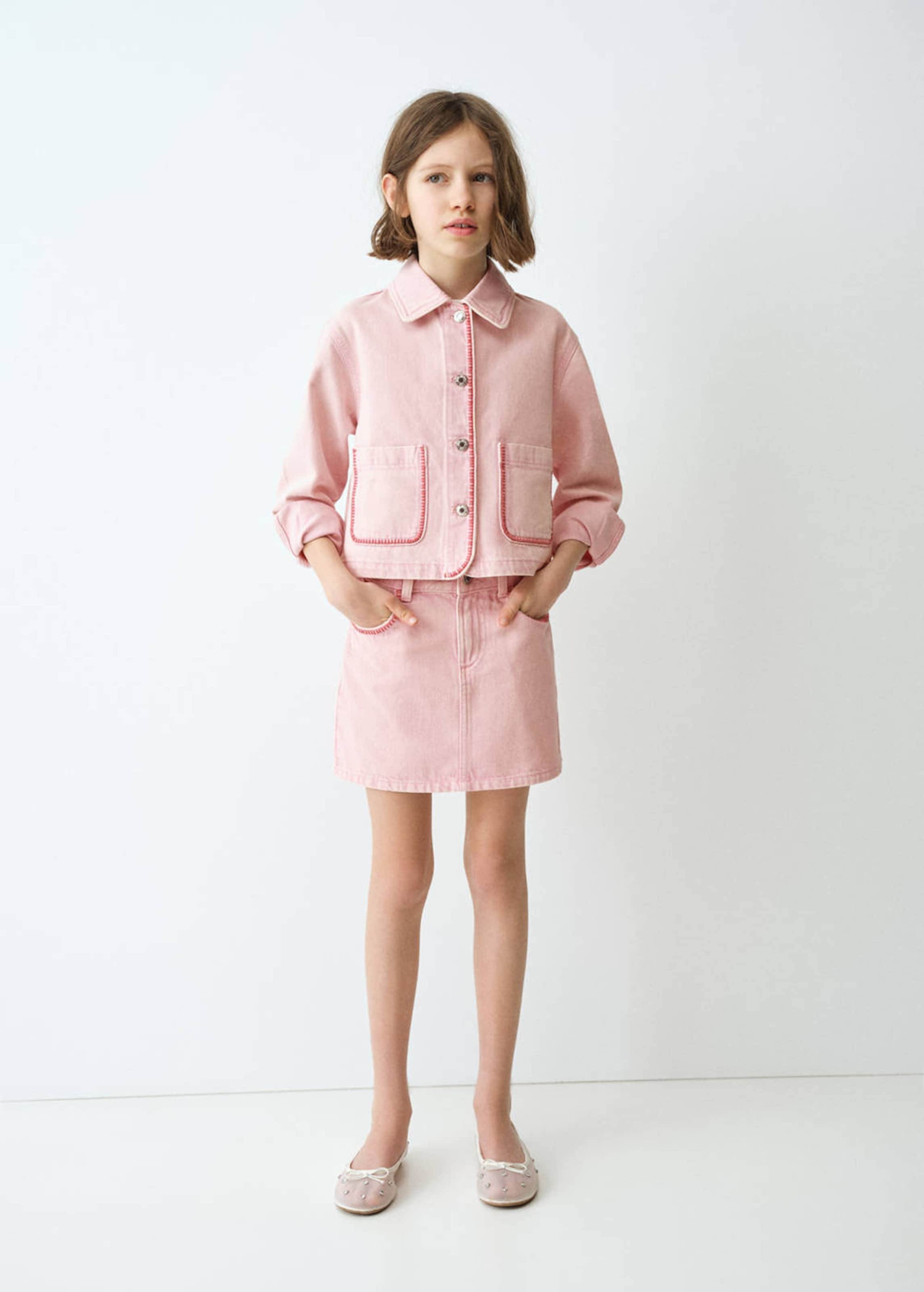 MANGO KIDS Between-Season Jacket in Pink