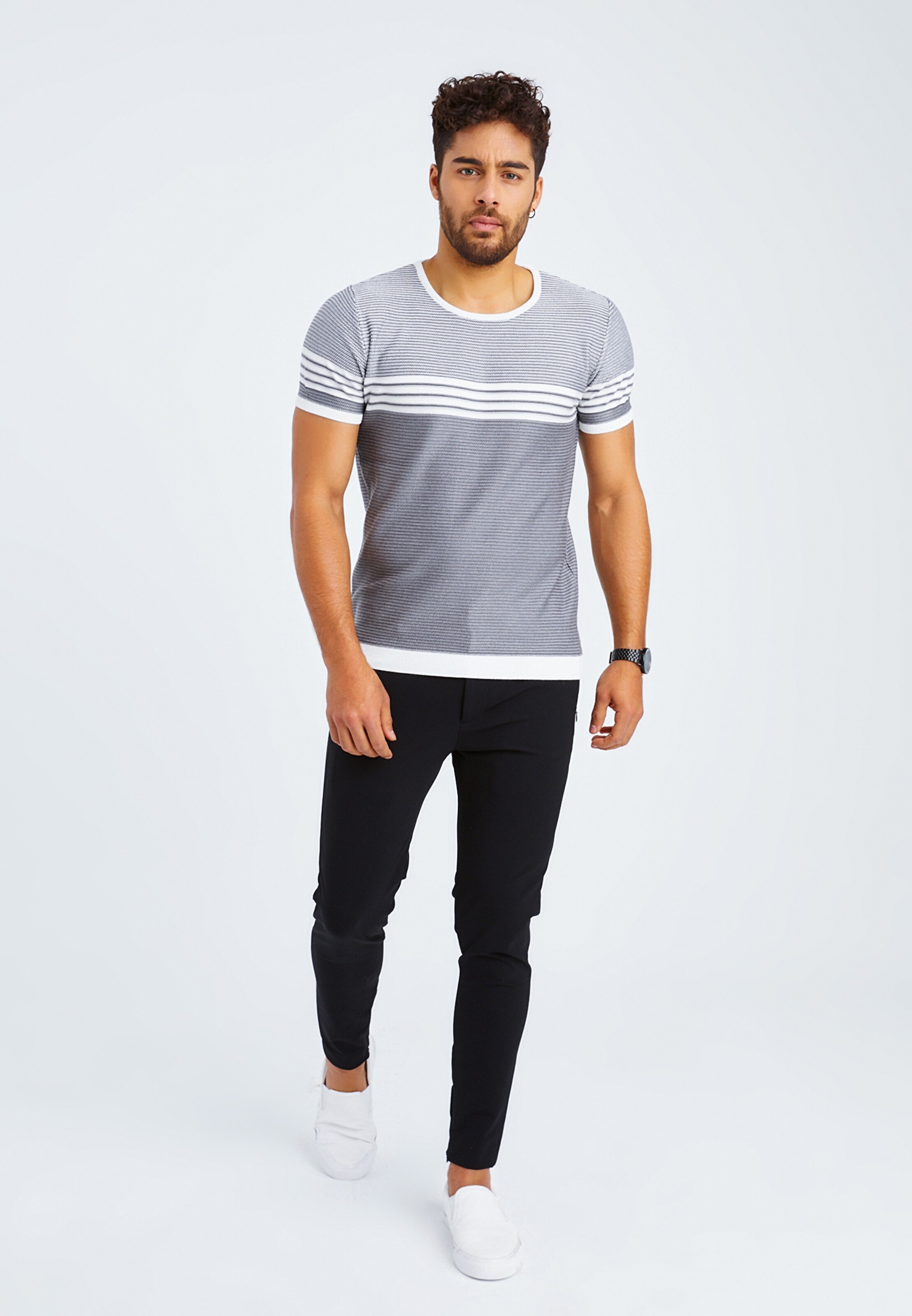Männer Shirts Leif Nelson T-Shirt in Dunkelgrau - CG69779 Männer Shirts Leif Nelson T-Shirt in Dunkelgrau - CG69779