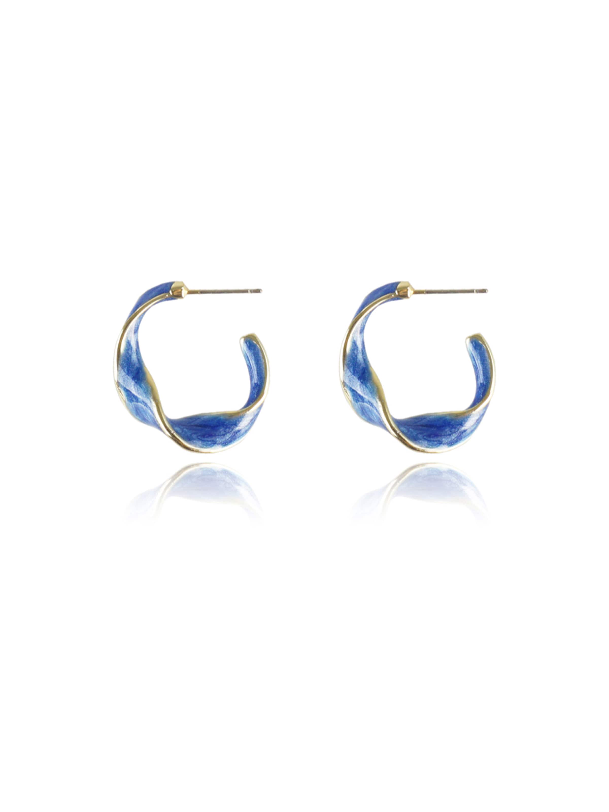 Nightini Earrings 'Fluid Creolen in Blau' in Blue: front