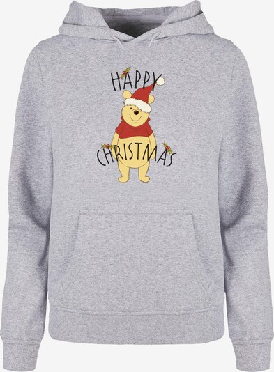 ABSOLUTE CULT Sweatshirt 'Winnie The Pooh - Happy Christmas Holly' in grau / dunkelrot / schwarz / weiß, Produktansicht