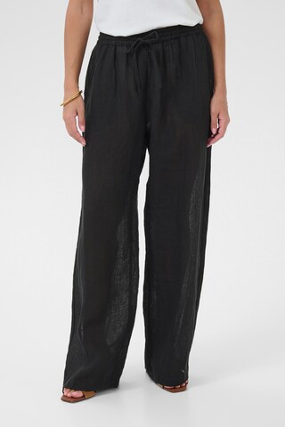 Cream Wide leg Broek 'Bellis' in Zwart: voorkant