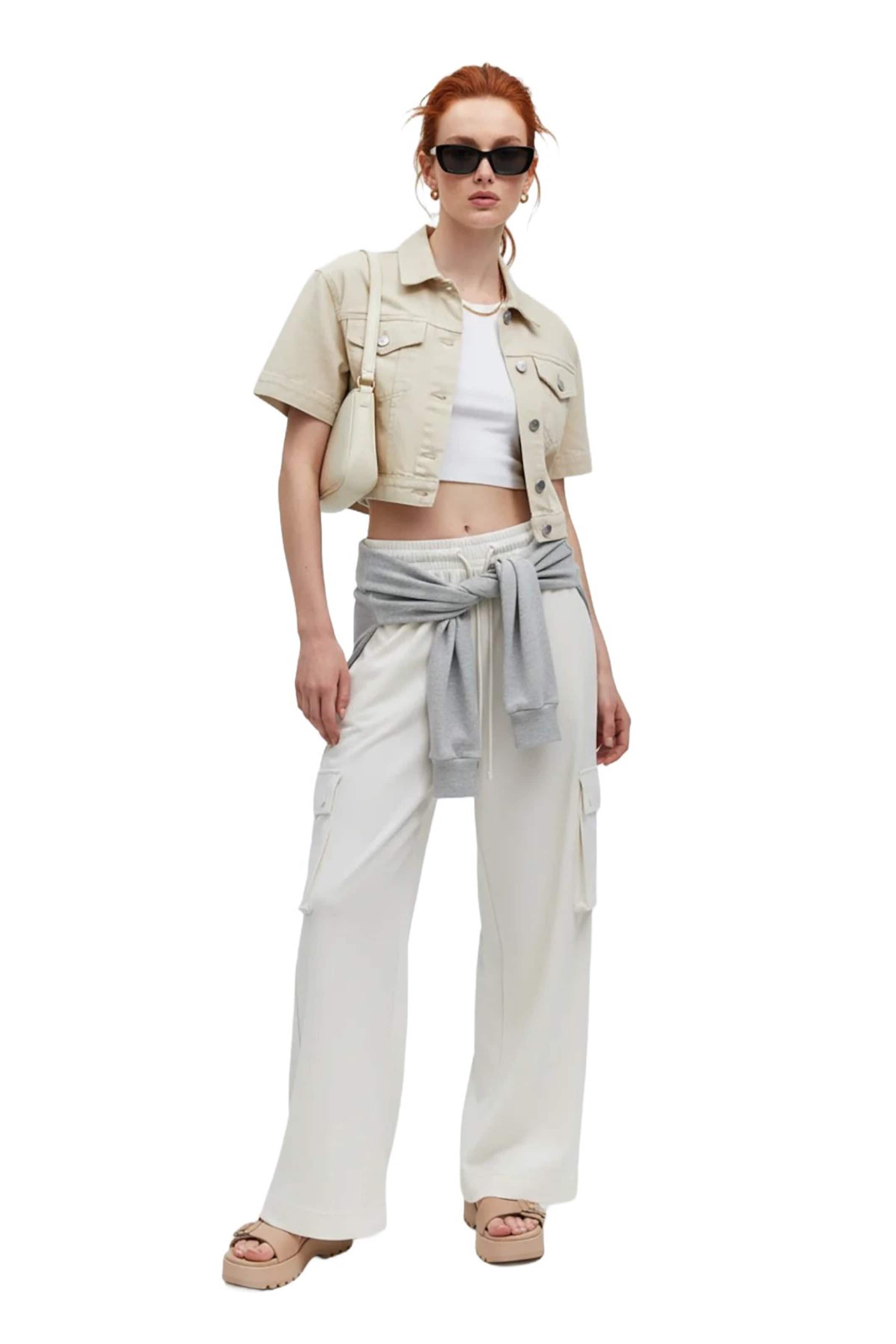 No Matter What Wide leg Cargo Pants in Beige