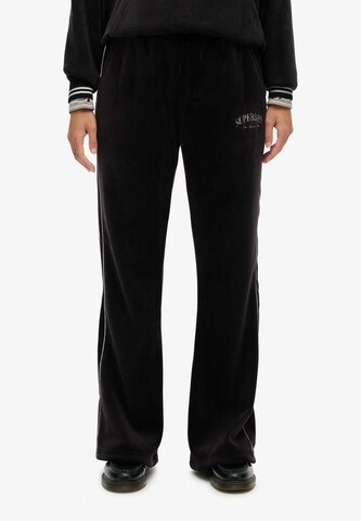 évasé Pantalon 'Country Club' Superdry en noir : devant