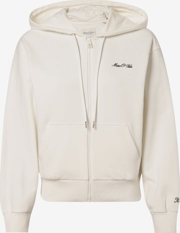 Marc O'Polo Zip-Up Hoodie in Beige: front