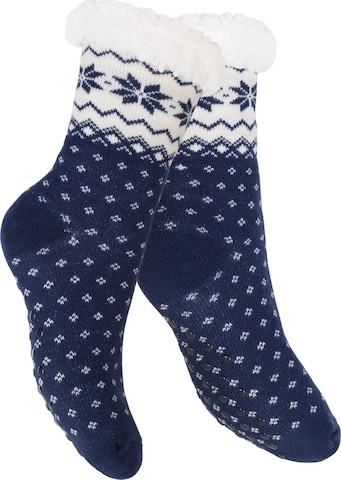 footstar Socken 'Haussocken' in Blau: Vorderseite