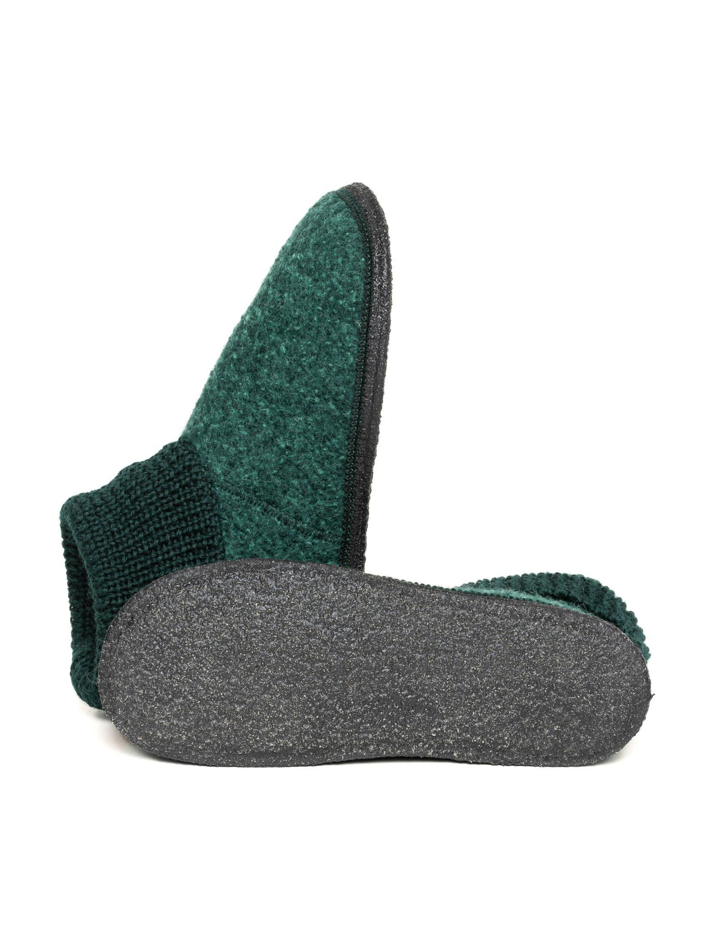 Gottstein Slippers 'Hüttenschuhe Wool Venture High' in Green