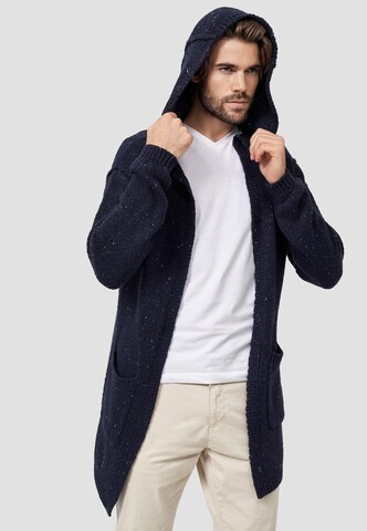 INDICODE JEANS Knit Cardigan ' Brad ' in Blue