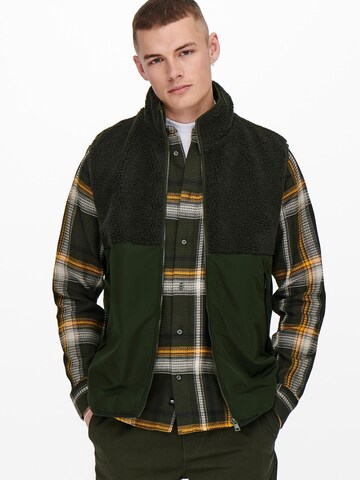 Only & Sons Vest 'Ben' in Green