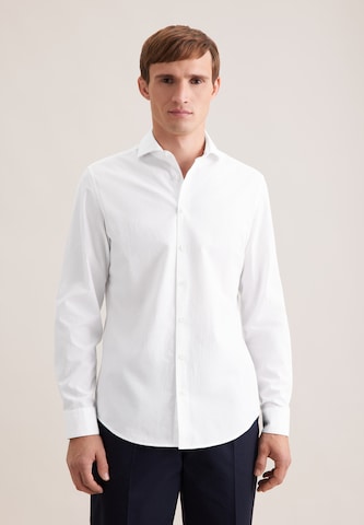 SEIDENSTICKER Slim fit Button Up Shirt in White: front