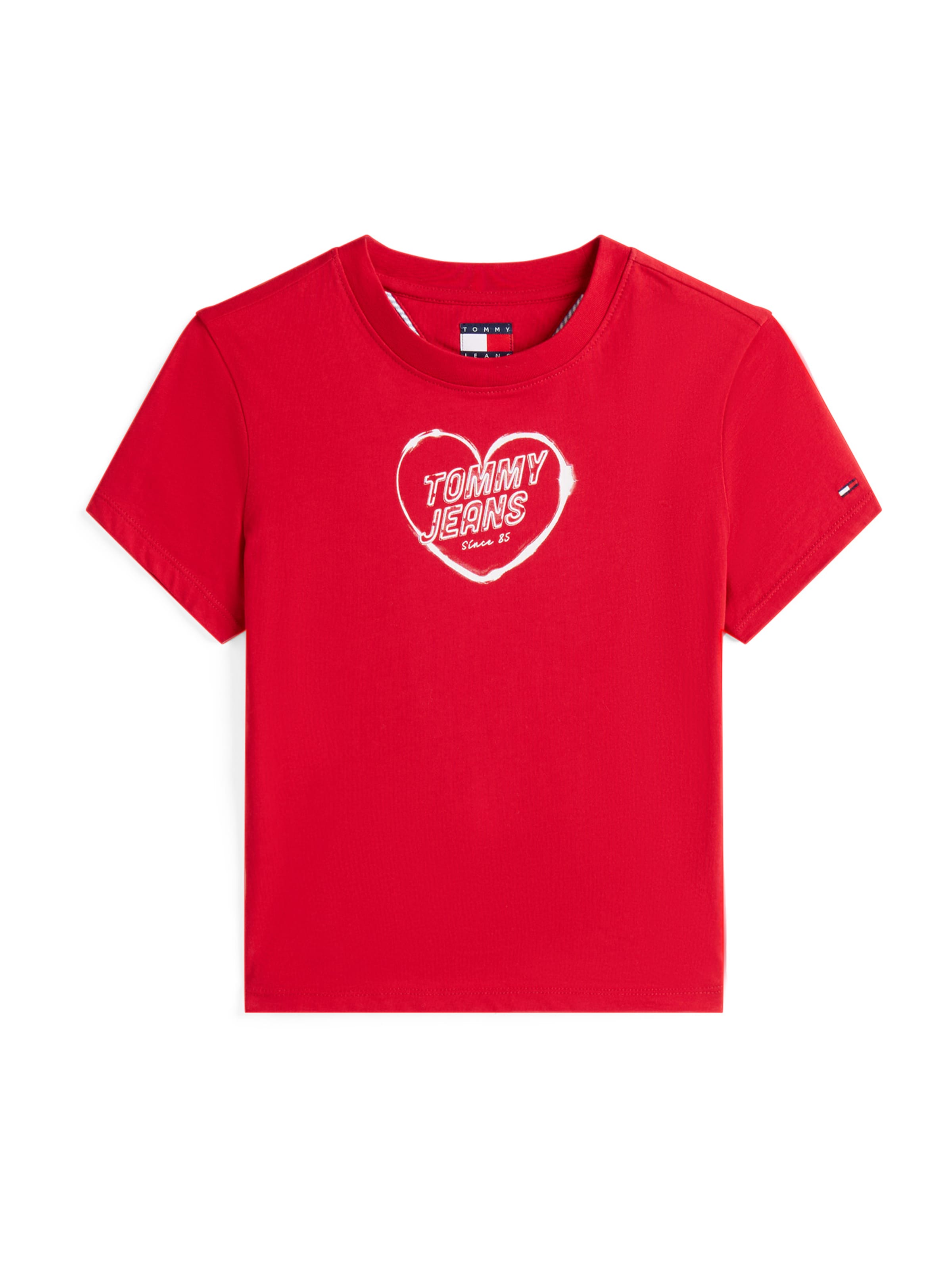 Tommy Jeans - Camiseta 'HEART' en rojo: frente